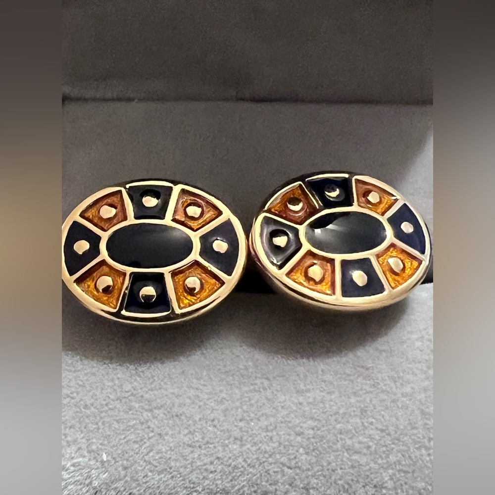 Burberry Gold and Black Cuff Links